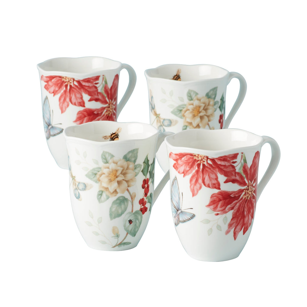 Butterfly Meadow Holiday Mugs - Set of 4
